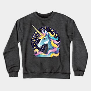 Unicorn with stars Crewneck Sweatshirt